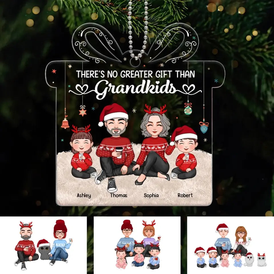 There‘s No Greater Gift Than Grandkids Cute Grandchildren With Grandparents Personalized Gift Shaped Acrylic Ornament