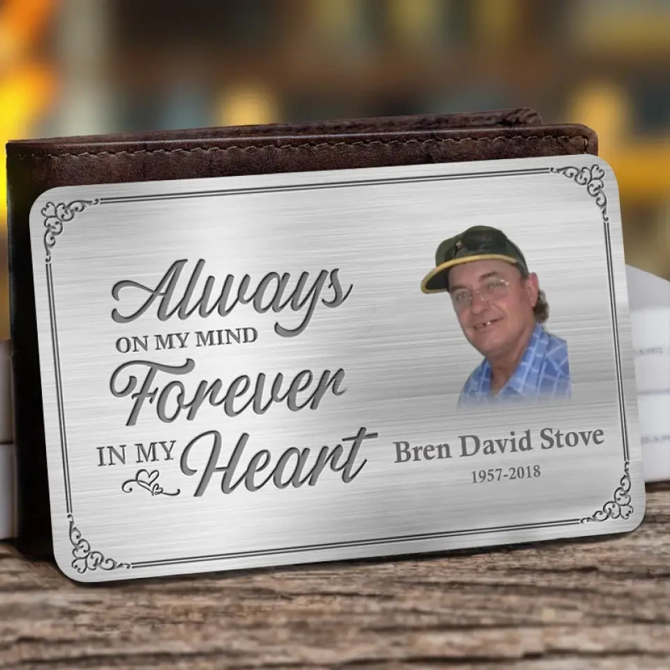 Custom Photo Memorial Personalized Custom Aluminum Wallet Card - I'll Carry You With Me Until I See You Again - For Your Lover,Family,Friend,Pet etc