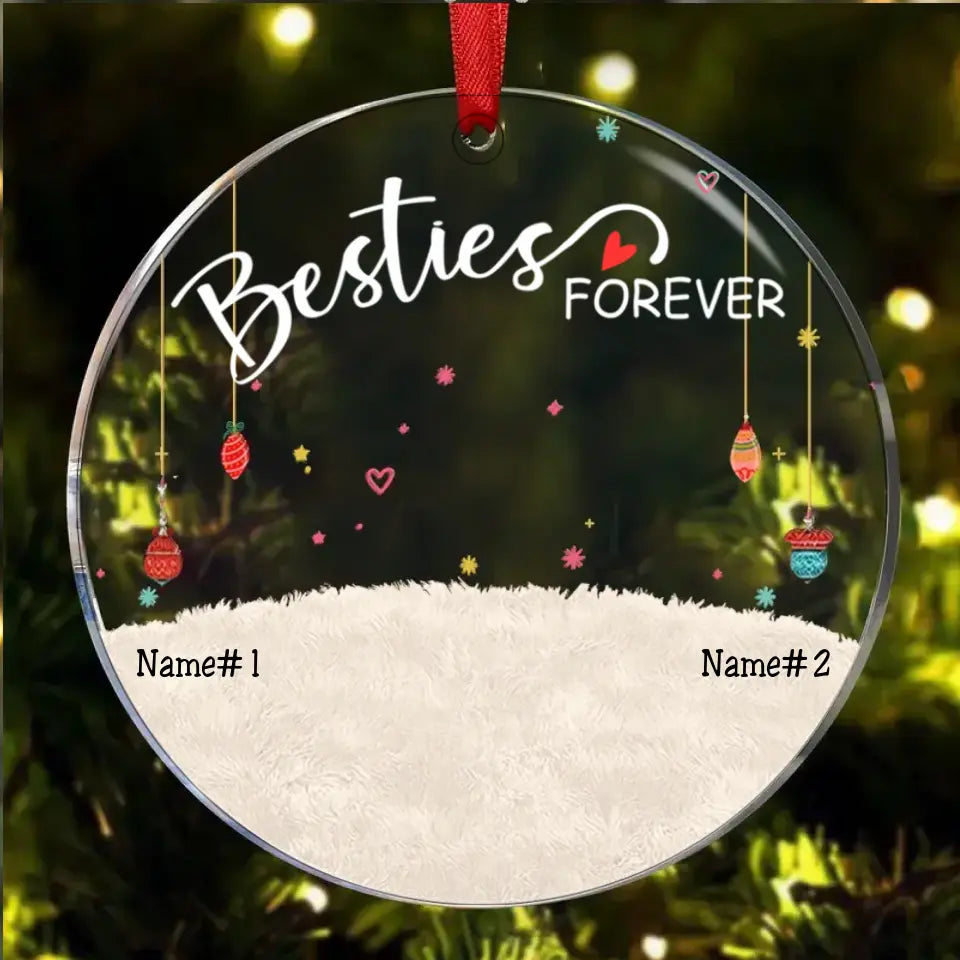 Besties - Besties Forever - Personalized Circle Ornament (QH)