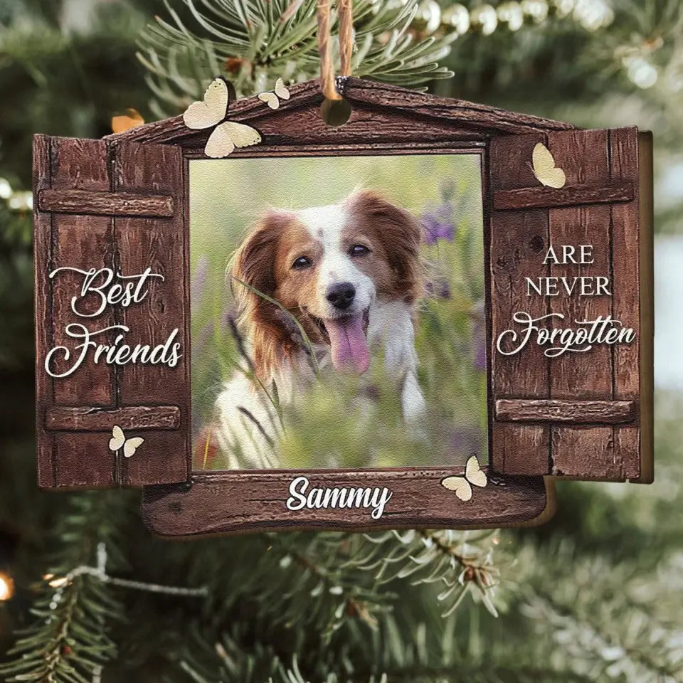 Best Friends Are Never Forgotten - Personalized Custom Shaped Wooden Photo Ornament