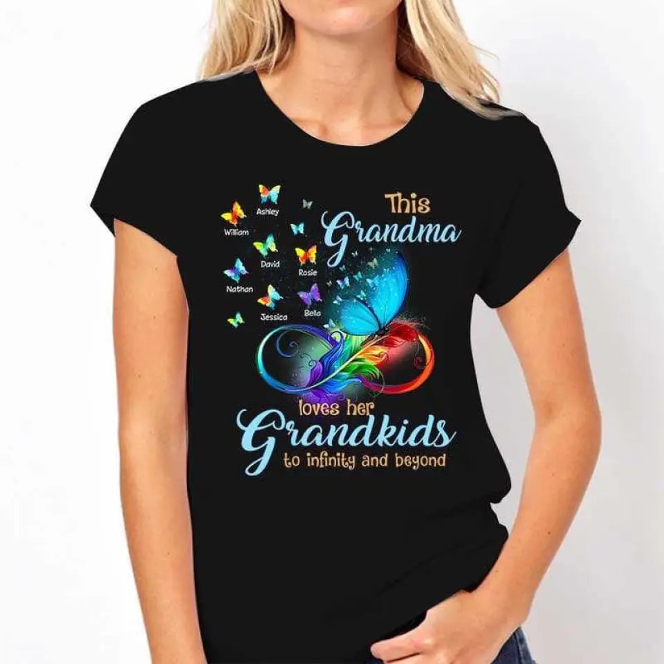 Grandma Loves Grandkids To Infinity And Beyond Personalized Shirt