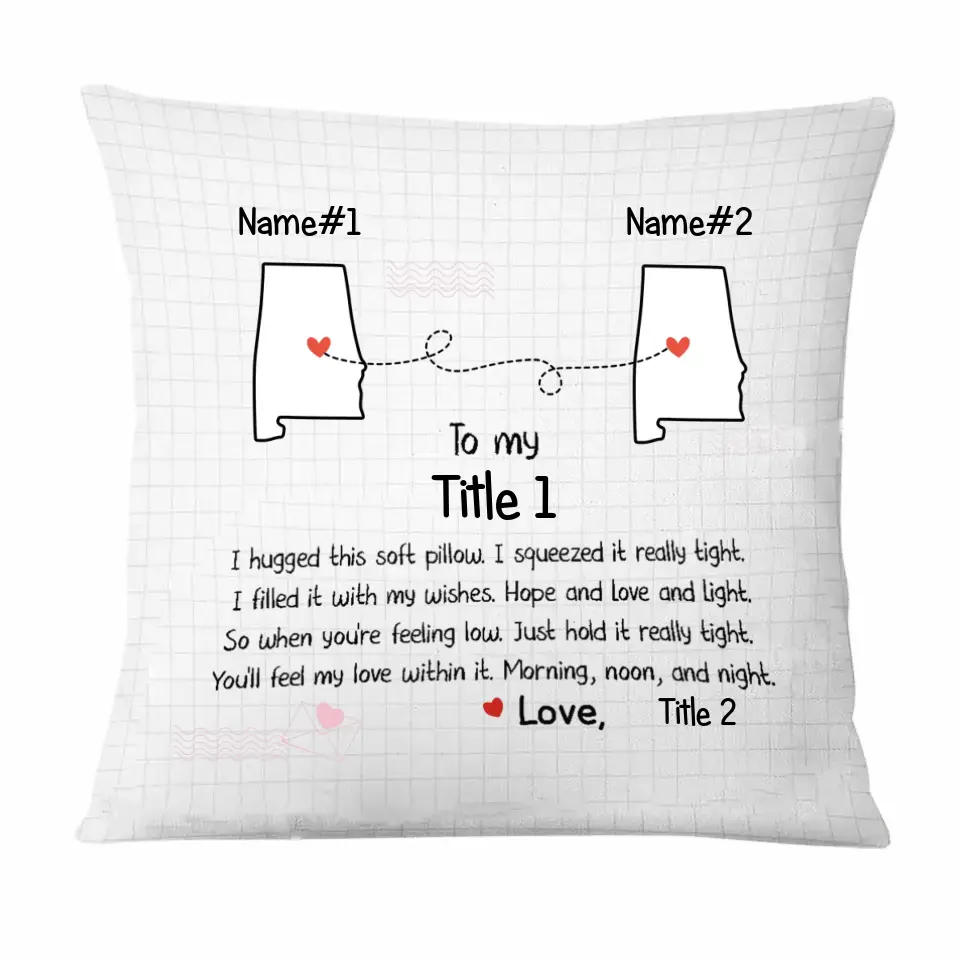 Granddaughter Long Distance Hug This Drawing Pillow