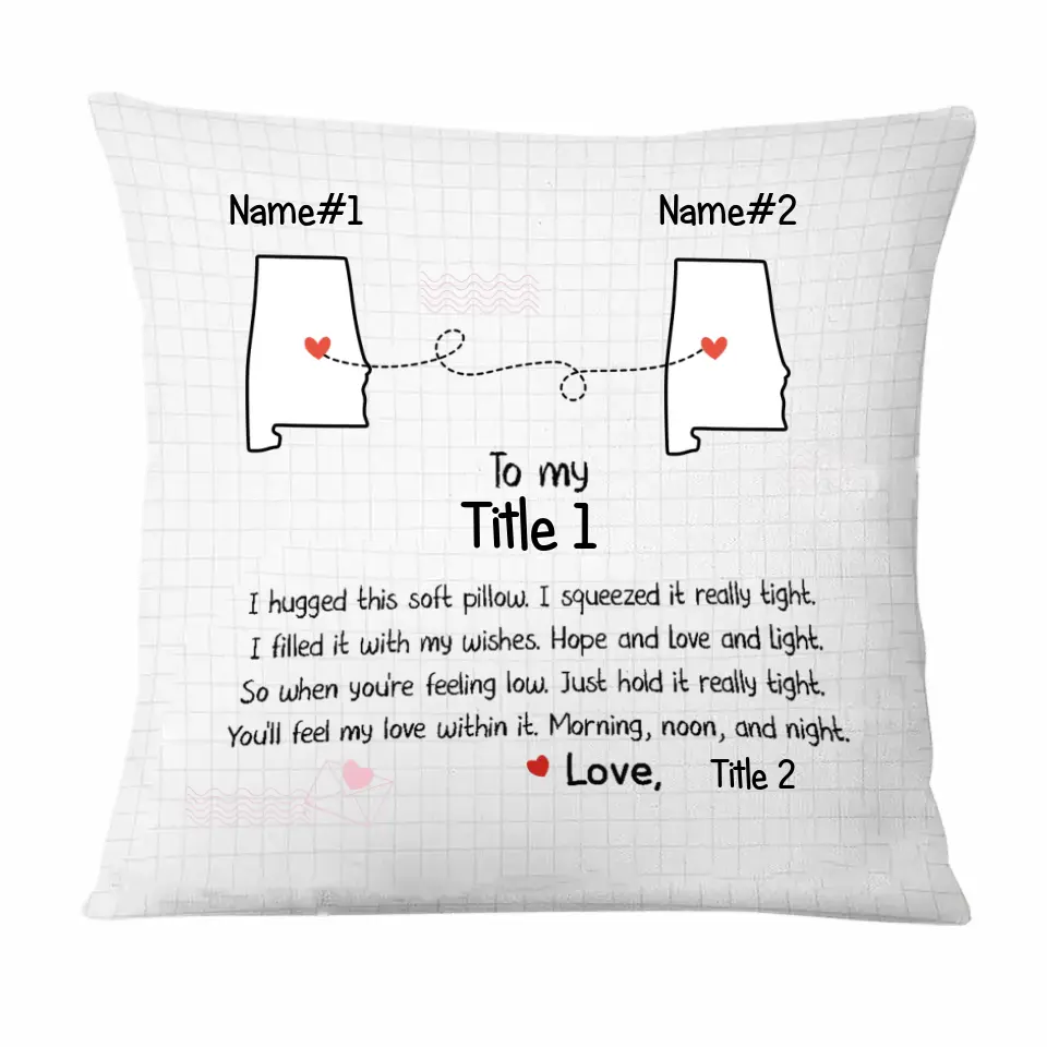 Granddaughter Long Distance Hug This Drawing Pillow