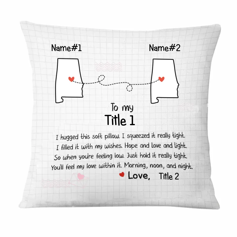 Granddaughter Long Distance Hug This Drawing Pillow