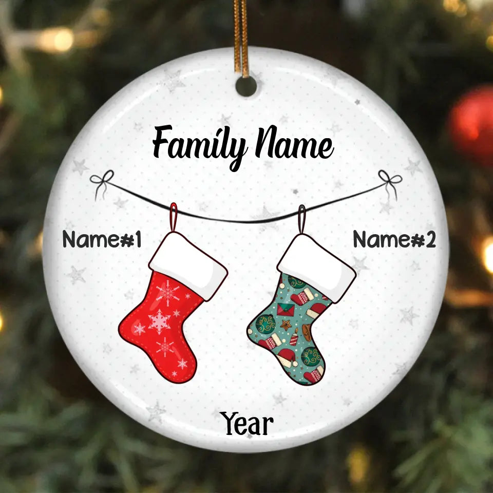 It's The Most Beautiful Time Of The Year - Family Personalized Custom Ornament - Ceramic Round Shaped - Christmas Gift For Family Members