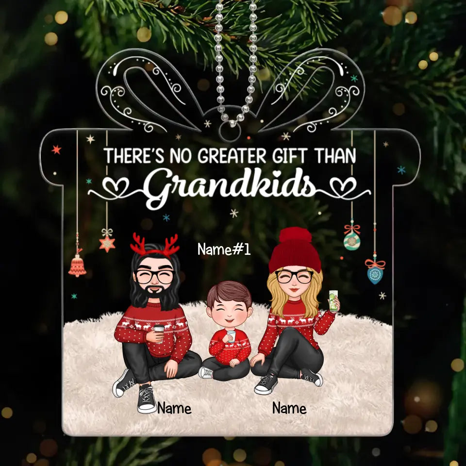 There‘s No Greater Gift Than Grandkids Cute Grandchildren With Grandparents Personalized Gift Shaped Acrylic Ornament