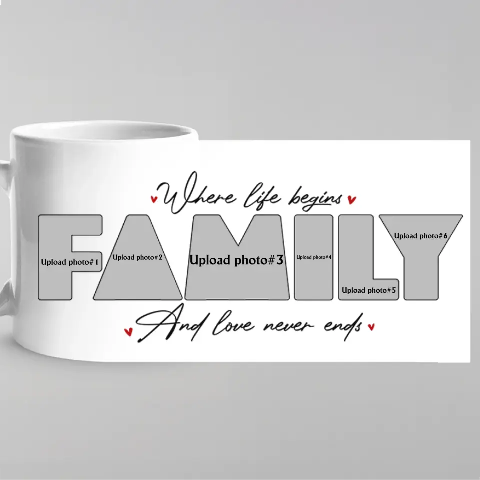 Where Love Never Ends - Family Personalized Custom Mug - Gift For Family Members