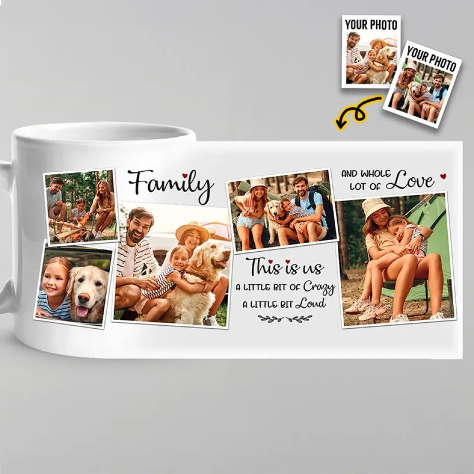 This Is Us, A Little Bit Of Crazy - Family Personalized Custom Mug - Gift For Family Members