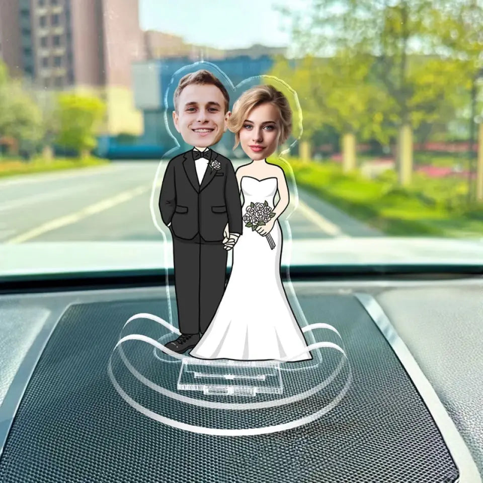 [BUY 1, GET 1 FREE] Couple Wedding Keepsake Photo Inserted Wedding Gift Personalized Acrylic Shaking Stand