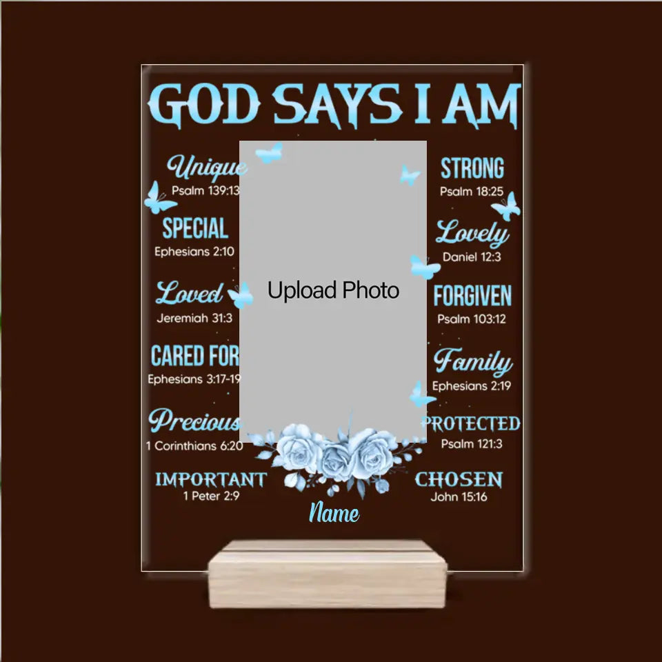 God Says I Am - Personalized Custom Rectangle Shaped Acrylic Plaque - Gift For Yourself