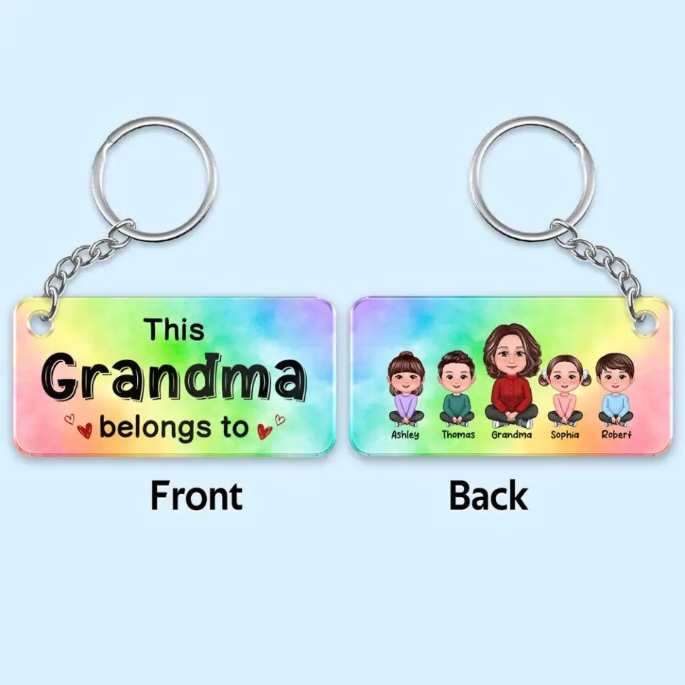 Grandma Grandkids Crossed Legs Personalized Acrylic Keychain