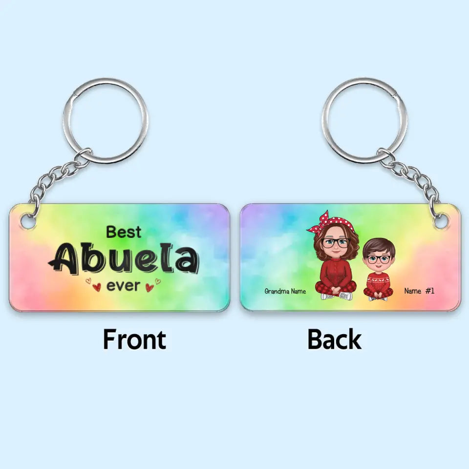 Grandma Grandkids Crossed Legs Personalized Acrylic Keychain