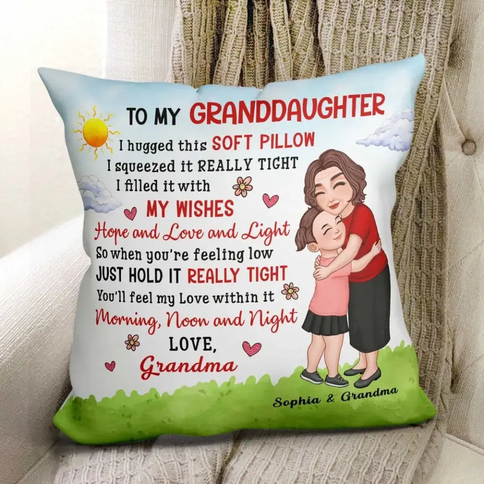 To My Granddaughter Grandson Adorable Gift For Grandchildren Personalized Pillow