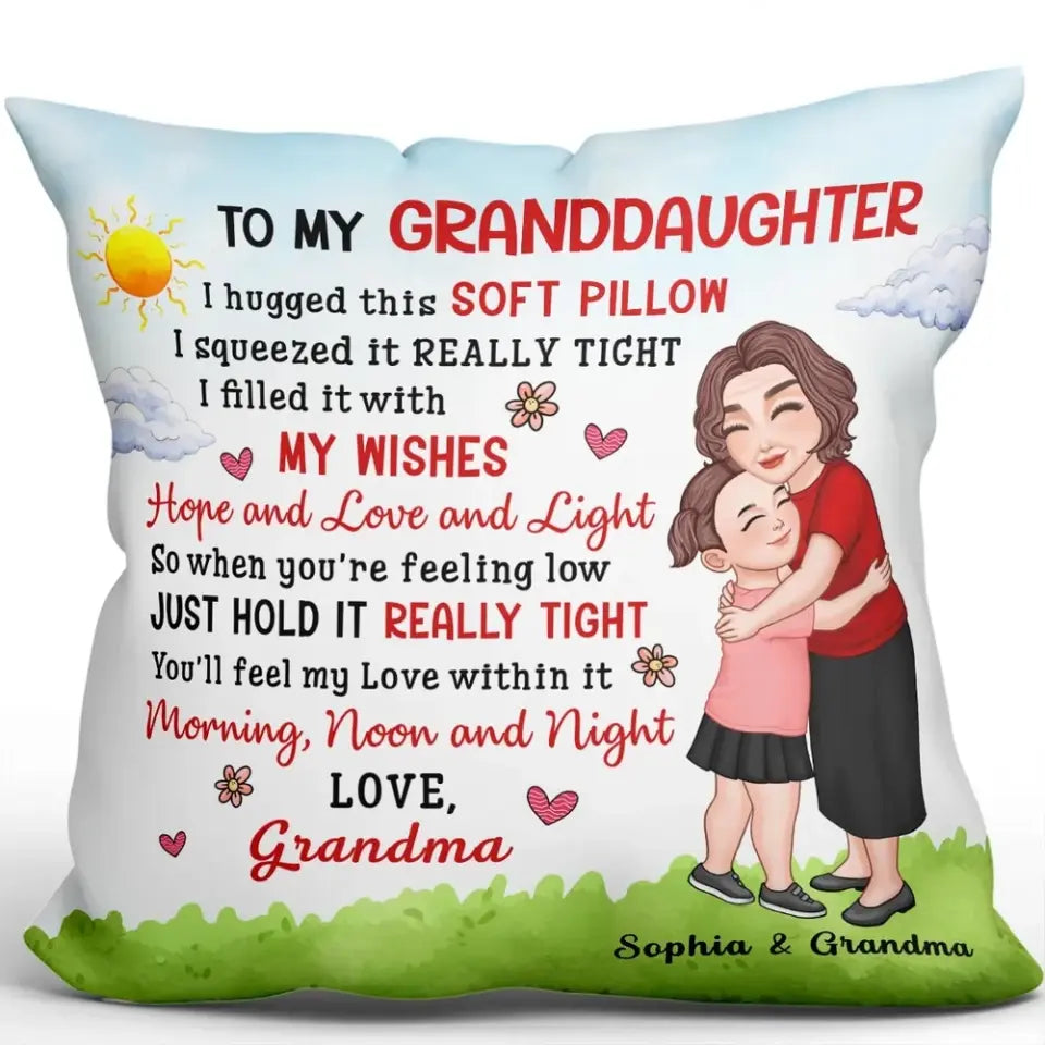 To My Granddaughter Grandson Adorable Gift For Grandchildren Personalized Pillow