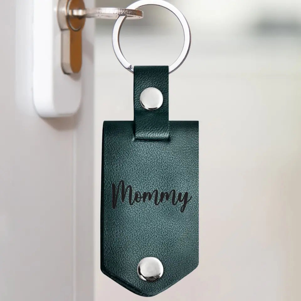 Custom Photo Like Mother Like Daughter Oh Crap - Gift For Mom - Personalized Leather Photo Keychain