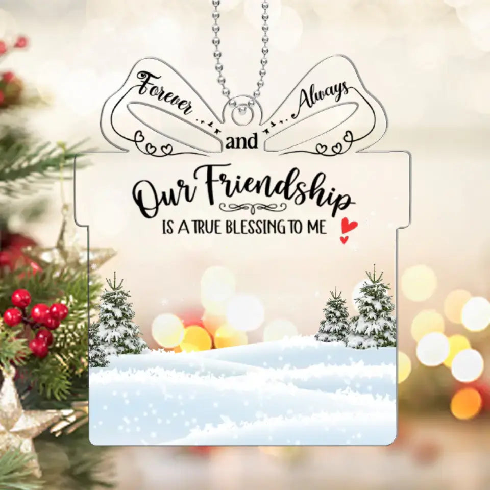 Our Friendship is a True Blessing to me - Personalized Christmas Ornament Gifts For Best Friends Gifts