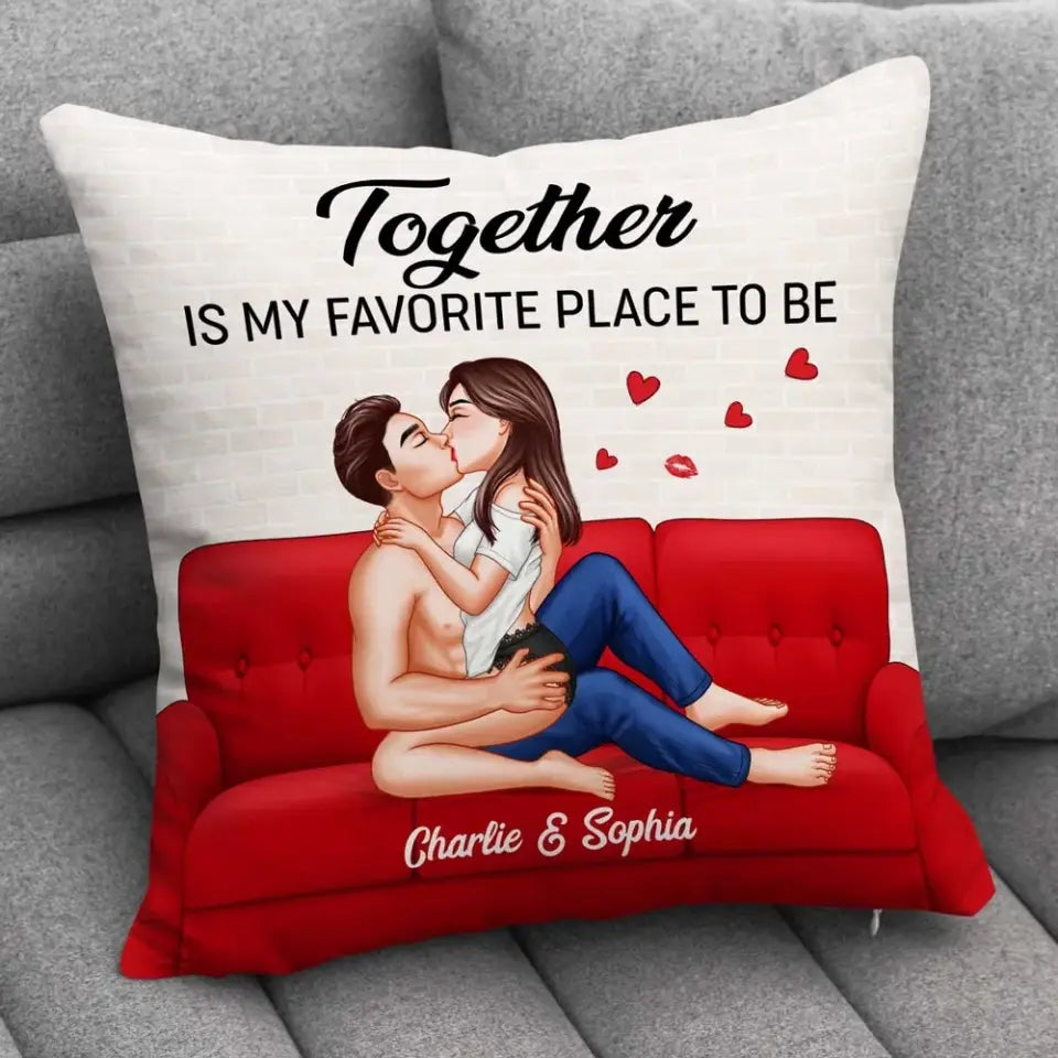 Sexy Couple Kissing On Couch Gift For Couple Personalized Pillow