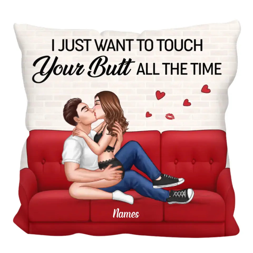 Sexy Couple Kissing On Couch Gift For Couple Personalized Pillow