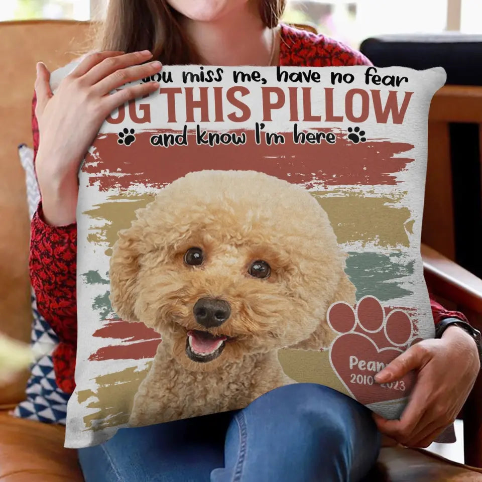 Custom Photo Dog Cat Hug This Pillow - Pet Memorial Gift, Sympathy Gift - Personalized Pillow