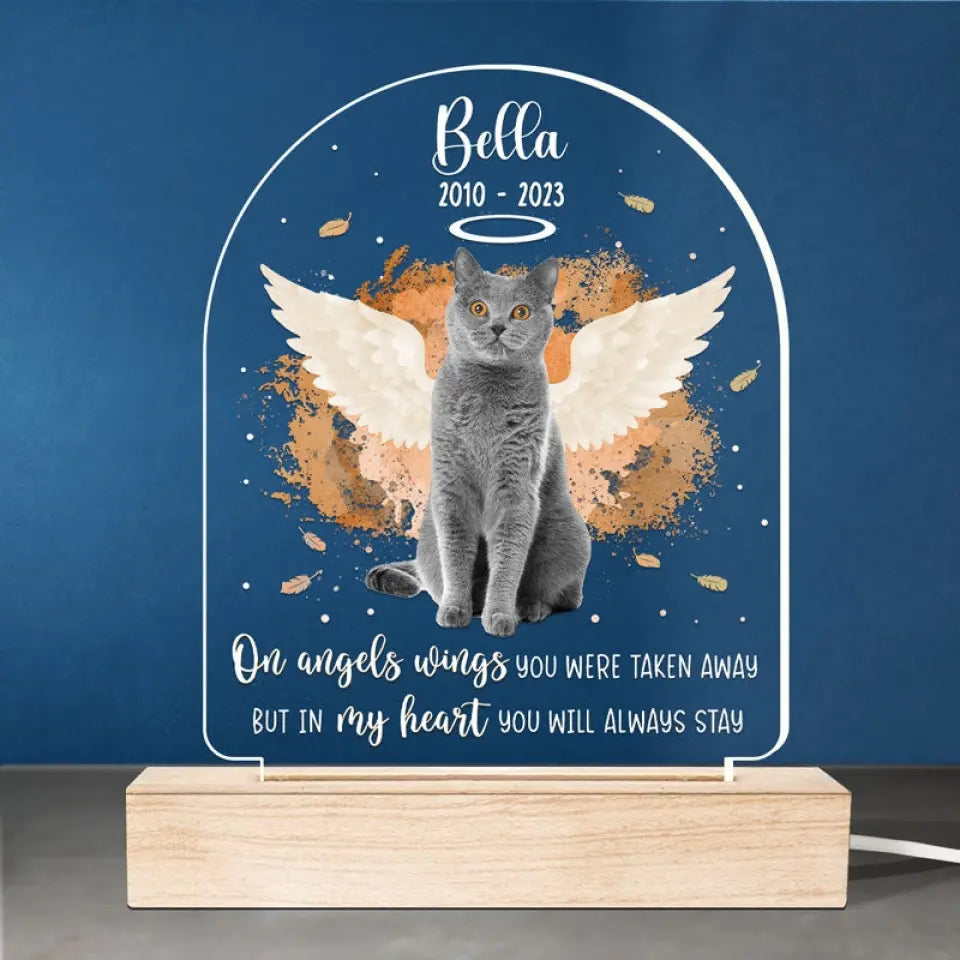 Custom Photo You Always Stay In My Heart - Memorial Personalized Custom Shaped 3D LED Light - Sympathy Gift, Gift For Pet Owners, Pet Lovers