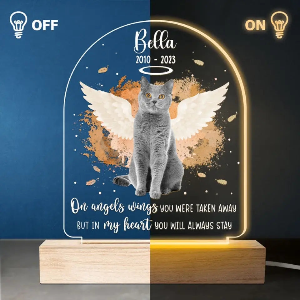 Custom Photo You Always Stay In My Heart - Memorial Personalized Custom Shaped 3D LED Light - Sympathy Gift, Gift For Pet Owners, Pet Lovers