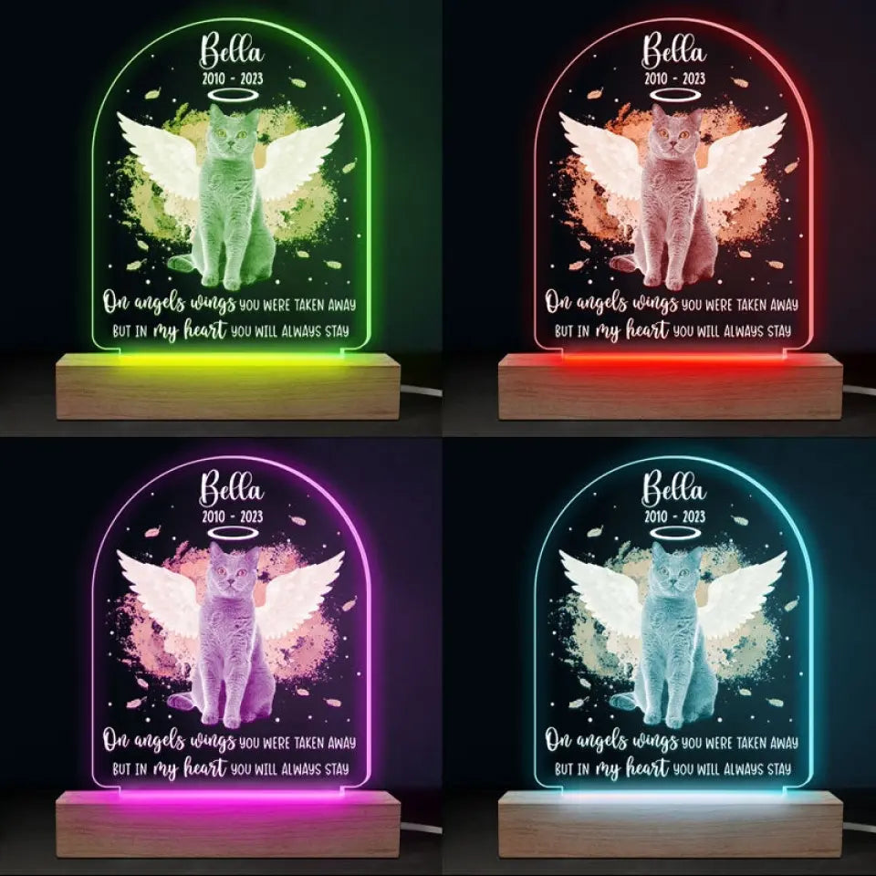 Custom Photo You Always Stay In My Heart - Memorial Personalized Custom Shaped 3D LED Light - Sympathy Gift, Gift For Pet Owners, Pet Lovers