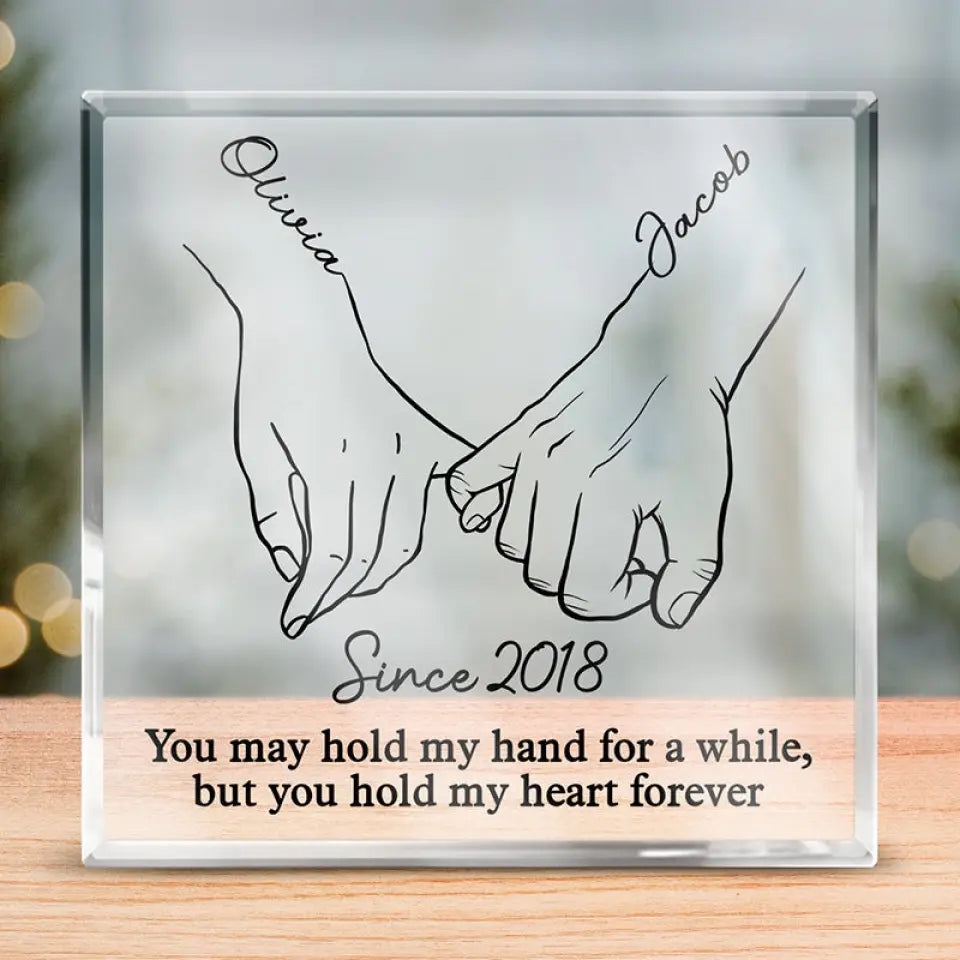 You Hold My Heart Forever - Couple Personalized Custom Square Shaped Acrylic Plaque - Gift For Husband Wife, Anniversary