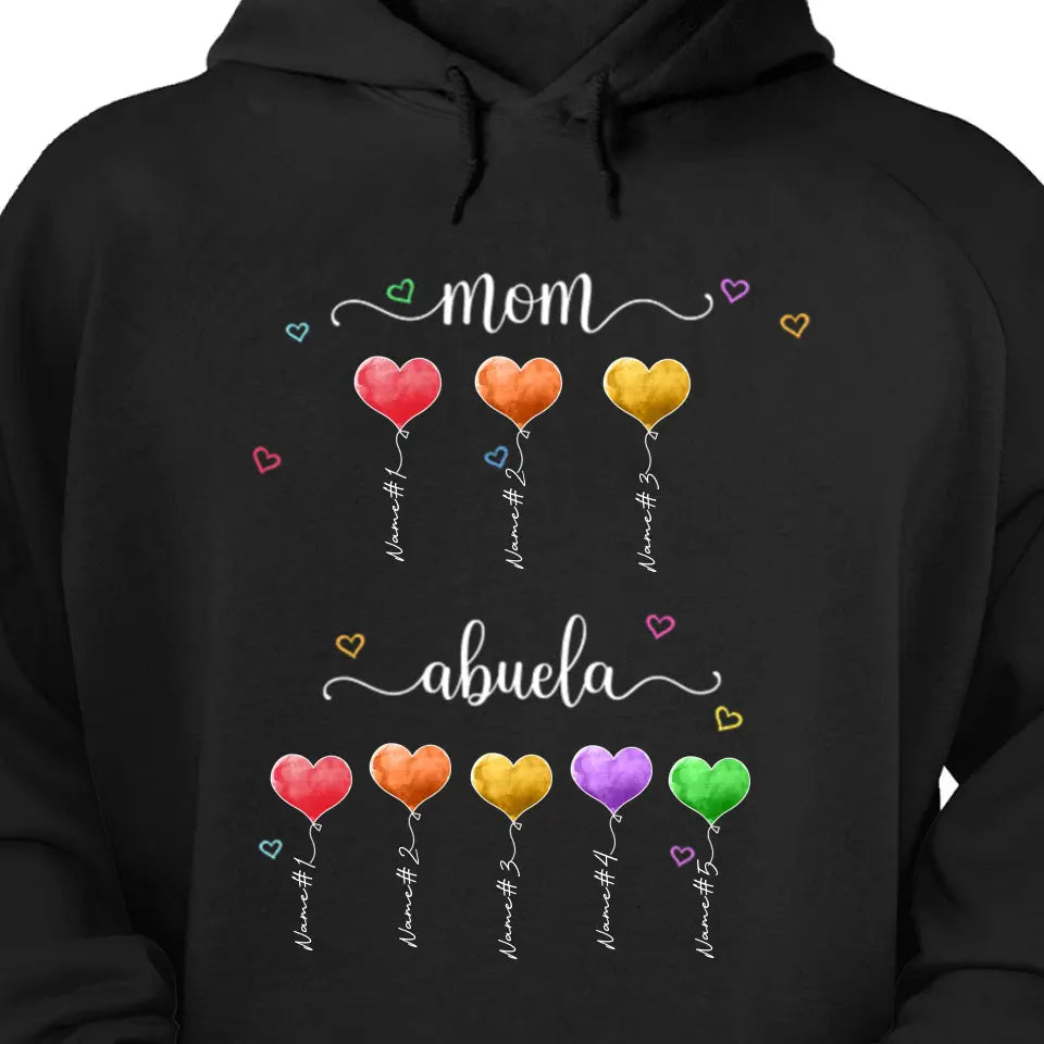 Mom Grandma Heart Balloon Personalized Shirt