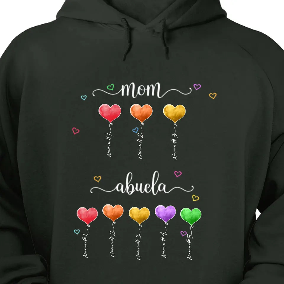 Mom Grandma Heart Balloon Personalized Shirt