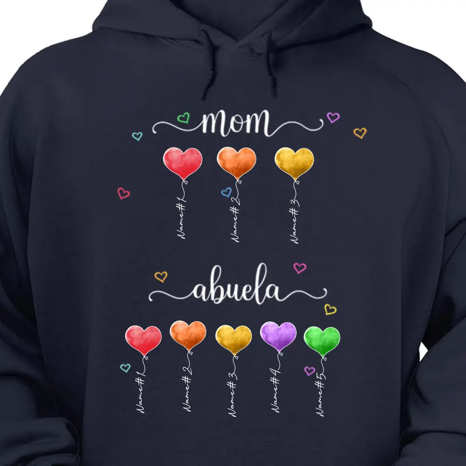 Mom Grandma Heart Balloon Personalized Shirt