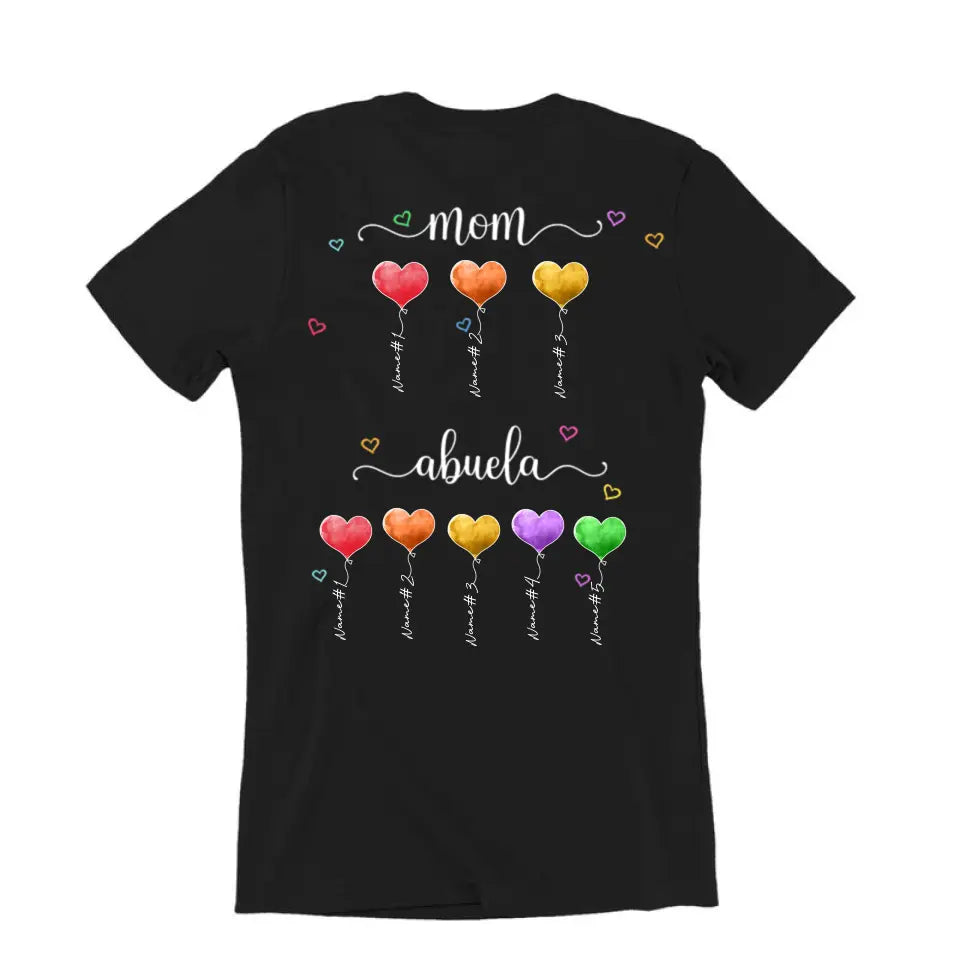 Mom Grandma Heart Balloon Personalized Shirt