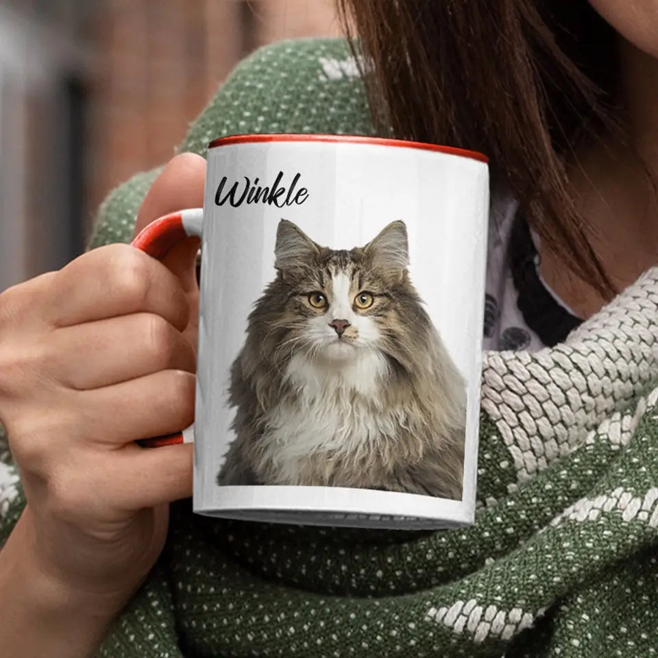 Custom Photo Pet Name - Gift For Pet Lovers - Personalized Accent Mug