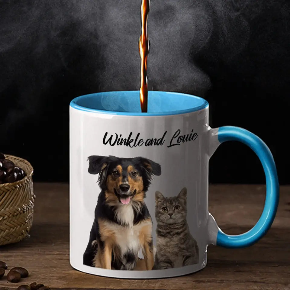 Custom Photo Pet Name - Gift For Pet Lovers - Personalized Accent Mug