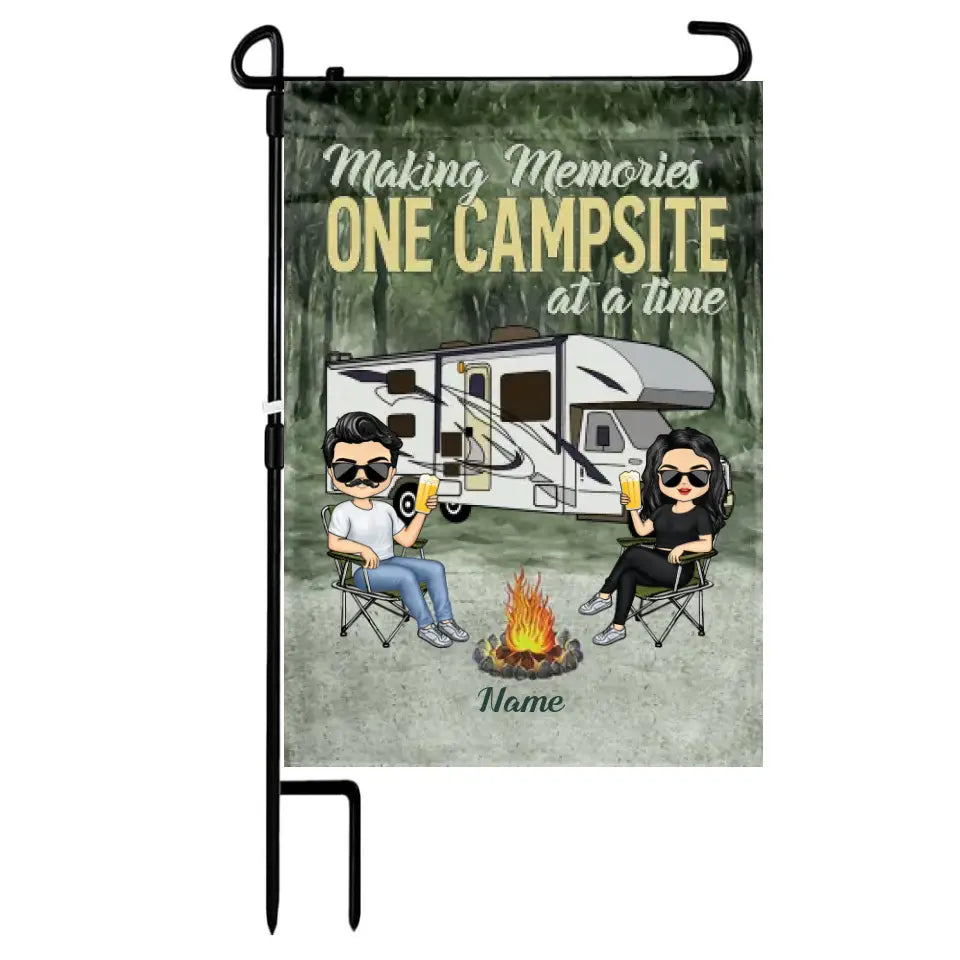 Drive Slow Drunk Campers Matter Husband Wife Camping Couple - Personalized Custom Flag