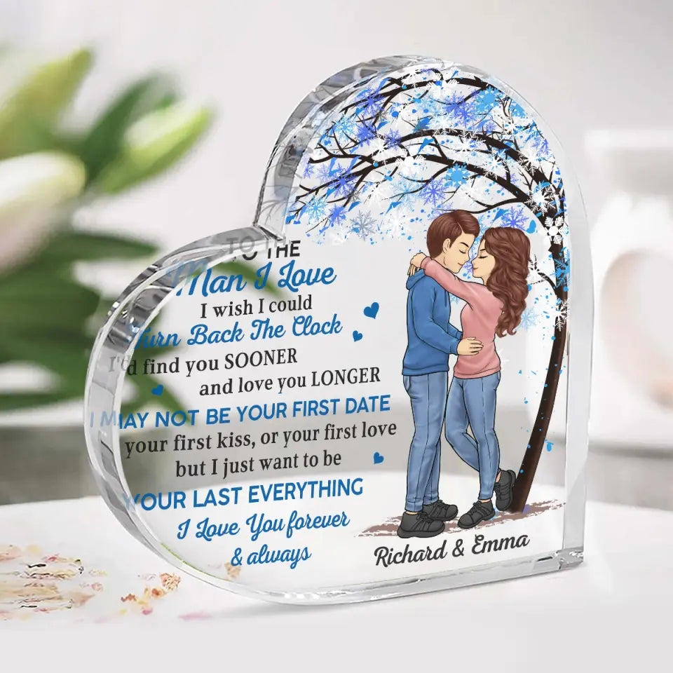 Just Want To Be Your Last Everything - Couple Personalized Custom Heart Shaped Acrylic Plaque - Gift For Husband Wife, Anniversary