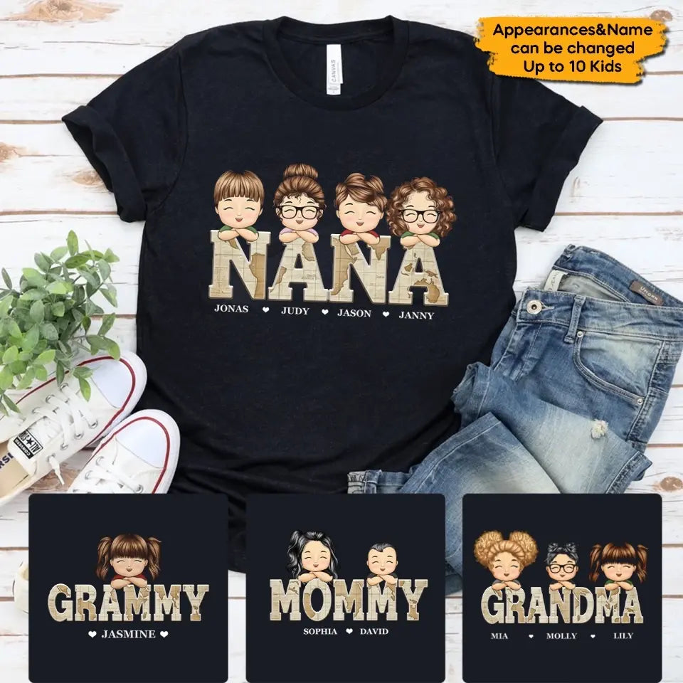 One Lucky Grandma - Family Personalized Custom Unisex T-shirt, Hoodie - Birthday Gift For Mom, Grandma