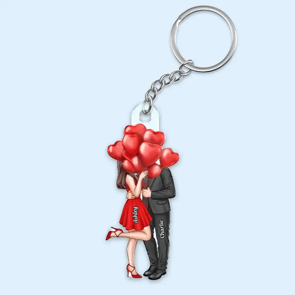 Elegant Couple Valentine‘s Day Gift Personalized Acrylic Keychain