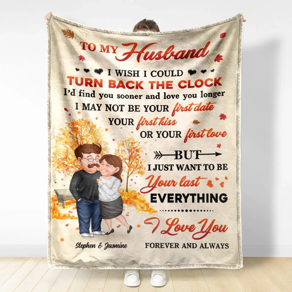 Old Couple To My Wife Turn Back The Clock - Gift For Couples - Personalized Fleece Blanket, Sherpa Blanket