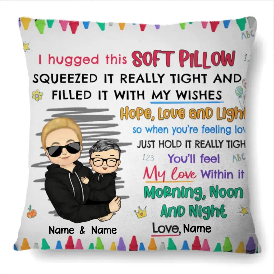 When You're Feeling Low Just Hold It Tightly - Gift For Granddaughter, Grandson, Kids - Personalized Pillow