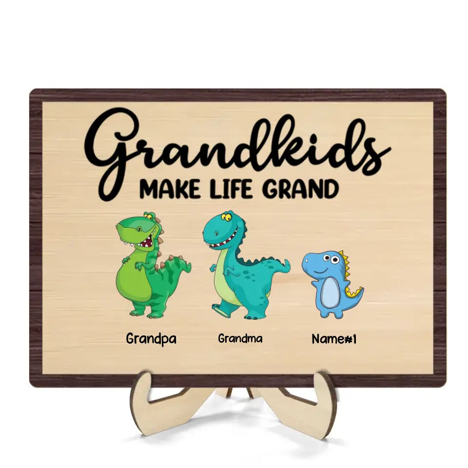 Grandkids Spoiled Here Grandparent Home Decor Personalized 2-Layer Wooden Plaque Plaque