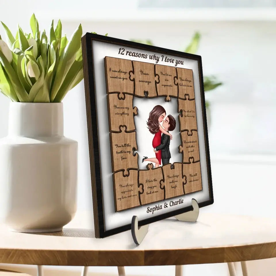 The Reasons Why I Love You Valentine's Day Gift For Him For Her Personalized 2-layer Wooden Plaque