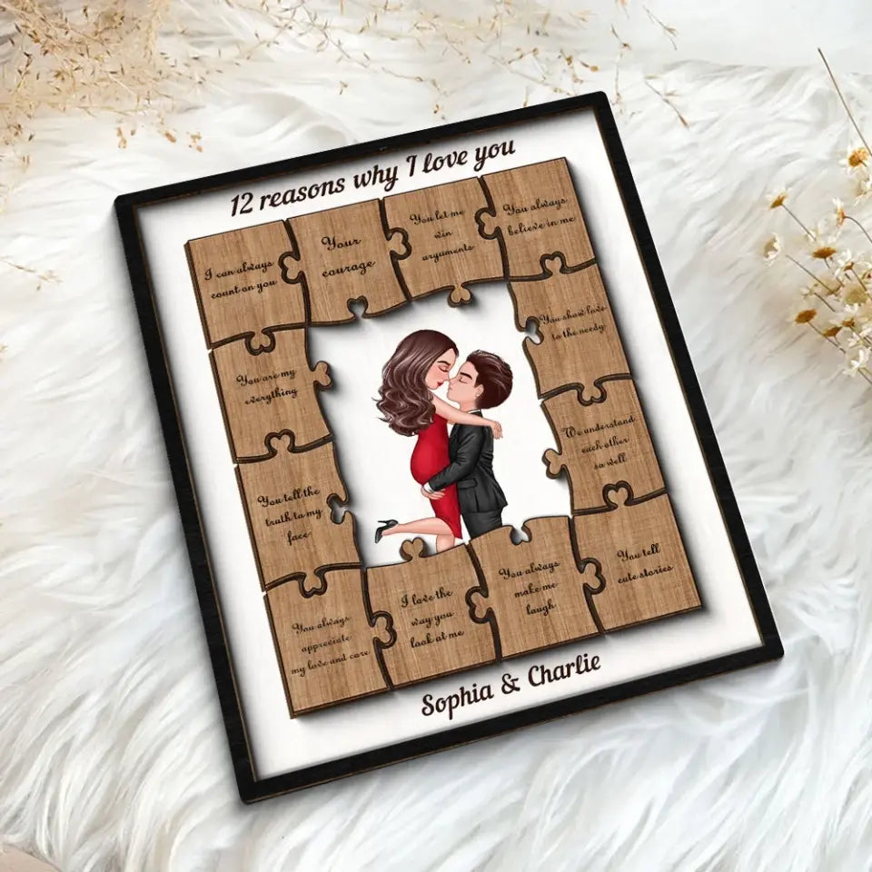 The Reasons Why I Love You Valentine's Day Gift For Him For Her Personalized 2-layer Wooden Plaque