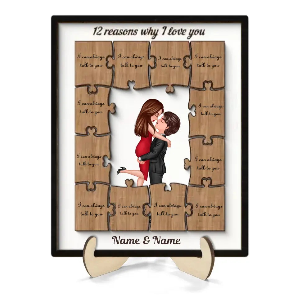 The Reasons Why I Love You Valentine's Day Gift For Him For Her Personalized 2-layer Wooden Plaque