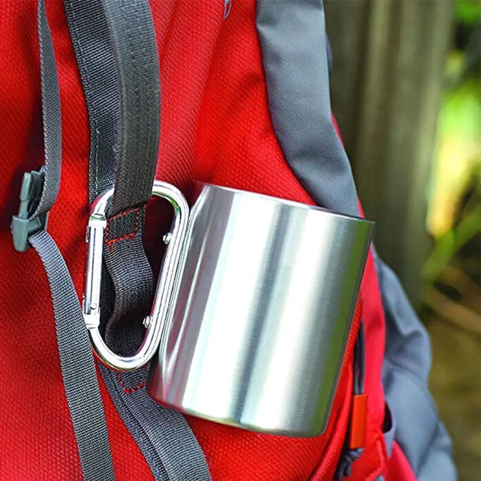 You, Me & The Dogs - Personalized Carabiner Camping Mug - Gift For Camping Lovers