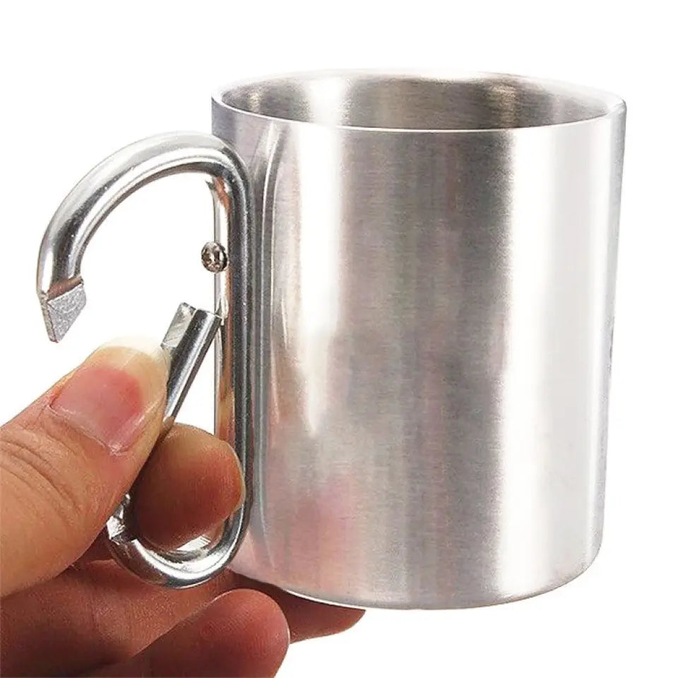 You, Me & The Dogs - Personalized Carabiner Camping Mug - Gift For Camping Lovers