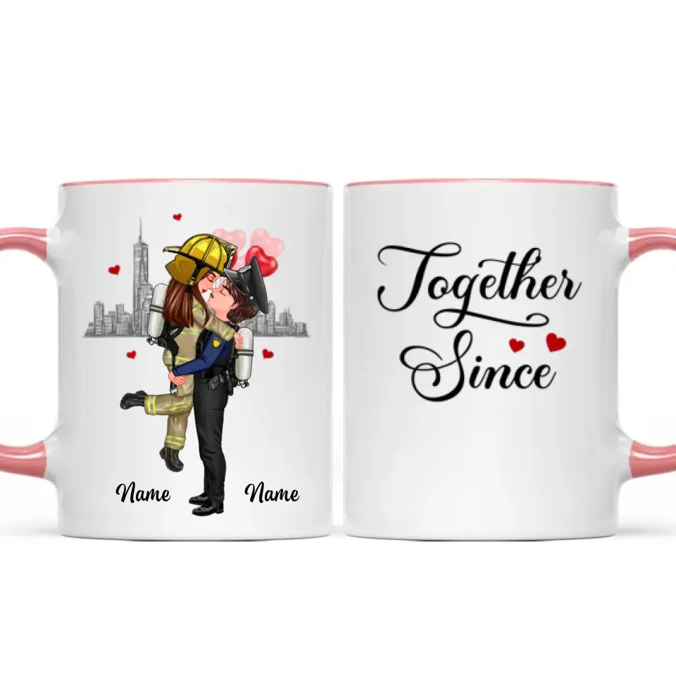 I Met You I Like You Couple Hugging Kissing Gifts by Occupation Gift For Her Gift For Him Firefighter, Nurse, Police Officer Personalized Mug