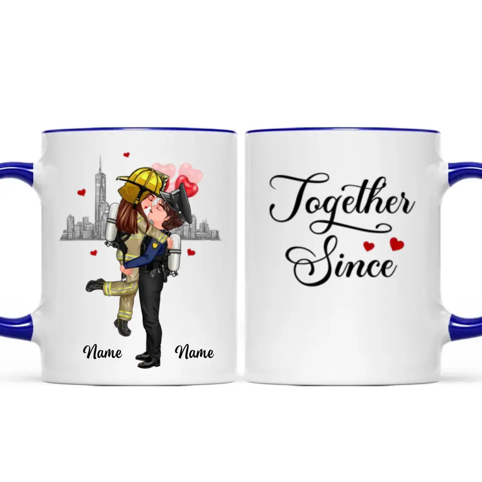 I Met You I Like You Couple Hugging Kissing Gifts by Occupation Gift For Her Gift For Him Firefighter, Nurse, Police Officer Personalized Mug