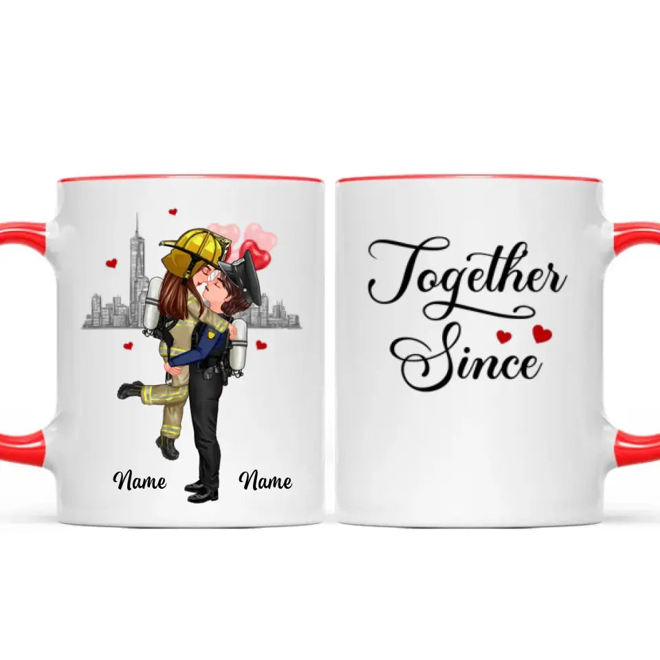 I Met You I Like You Couple Hugging Kissing Gifts by Occupation Gift For Her Gift For Him Firefighter, Nurse, Police Officer Personalized Mug