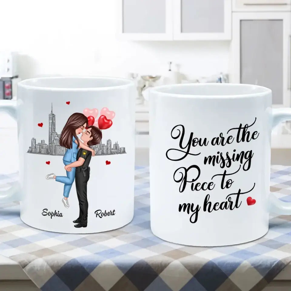 I Met You I Like You Couple Hugging Kissing Gifts by Occupation Gift For Her Gift For Him Firefighter, Nurse, Police Officer Personalized Mug