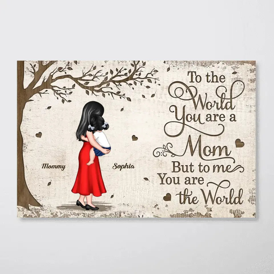 Mom Holding Kid Under Tree Personalized Poster, Mother's Day Gift For Mom